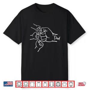 Fist Bump Dad Of Three Father Of 3 Daddy Happy Father’S Day Shirt