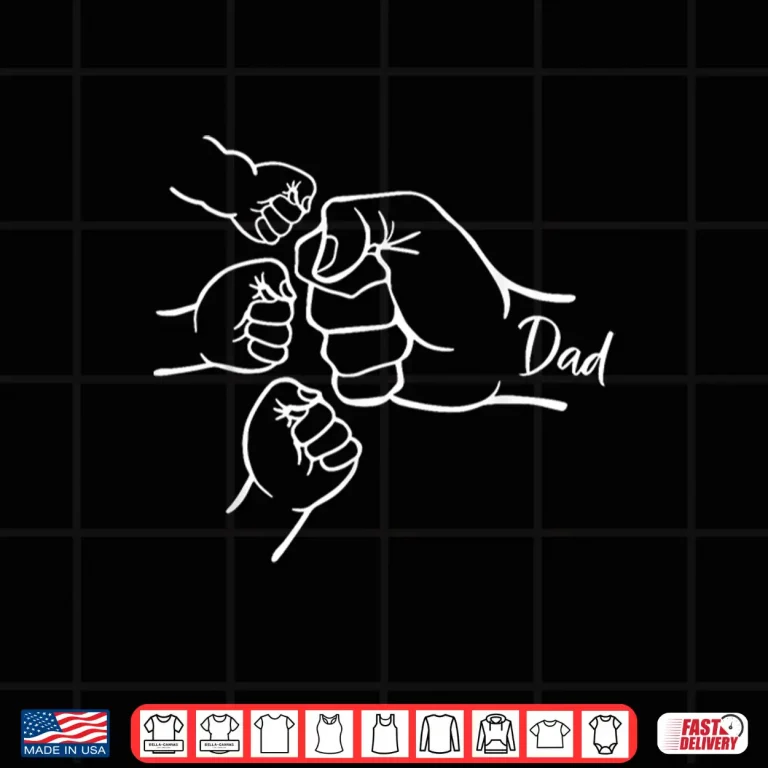 Design Fist Bump Dad Of Three Father Of 3 Daddy Happy Fathers Day Shirt