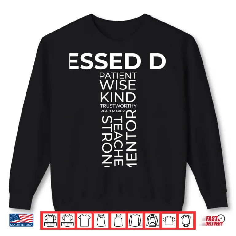 Sweatshirt Mens Christian Blessed Dad Cross Fathers Day Shirt