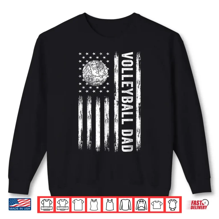 Sweatshirt USA Flag Volleyball Dad Fathers Day Shirt