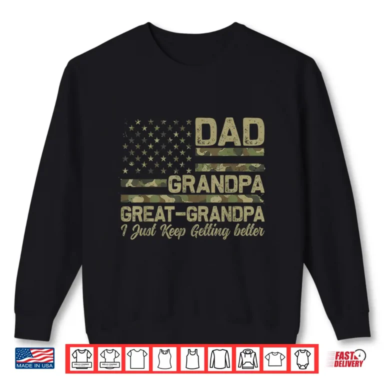 Sweatshirt Dad Grandpa Great Grandpa Shirt Men Camo American Flag Shirt