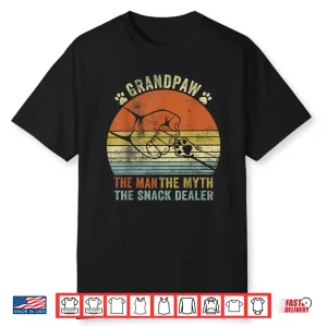 Grandpaw The Myth The Snack Dealer Fathers Day Dog Grandpa Shirt