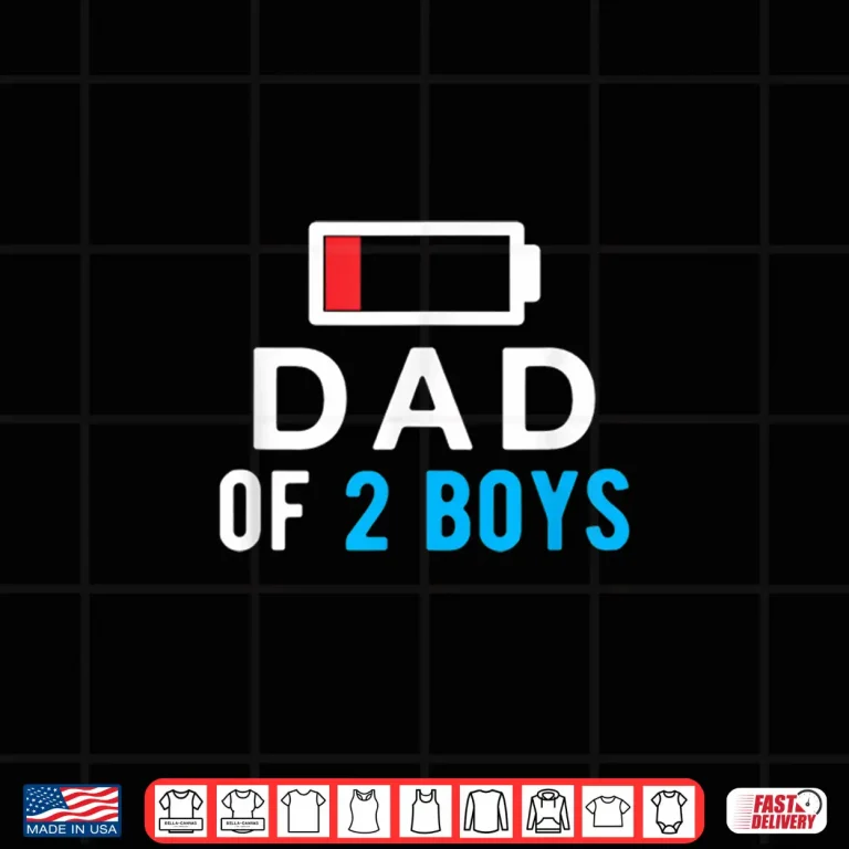 Design Funny Fathers Day Shirt Dad of 2 Boys Shirt Gift Idea