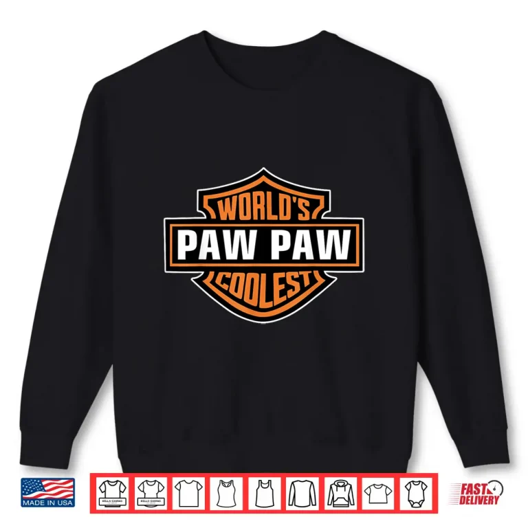 Sweatshirt Mens Worlds Coolest PAW PAW Best Dad In The World Fathers Day Shirt