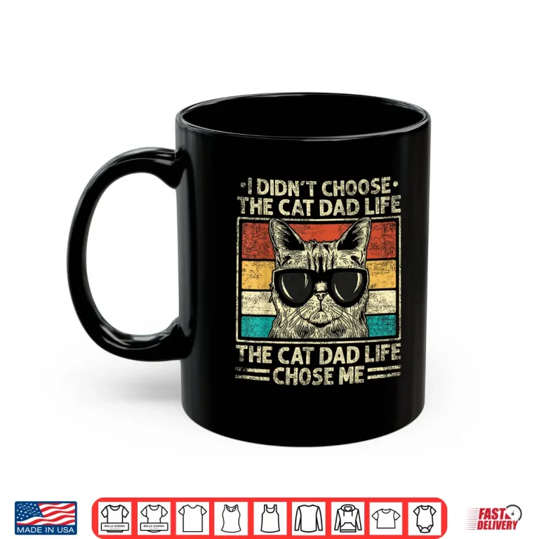 Mug Cat Dad Shirts For Men Funny Cat Dad Fathers Day Cat Daddy Shirt