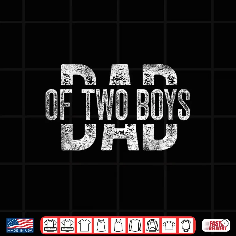 Design Dad of Two Boys Gifts Daddy of 2 Sons Fathers Day Shirt