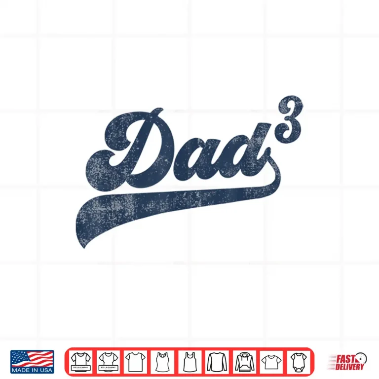 Design Mens Dad3 Dad Cubed Gifts Father Of Three Daddy 3 Third Time Dad Shirt