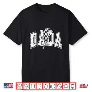Dada Lightning Bolt Checkered Varsity Dad Men Father’S Day Shirt
