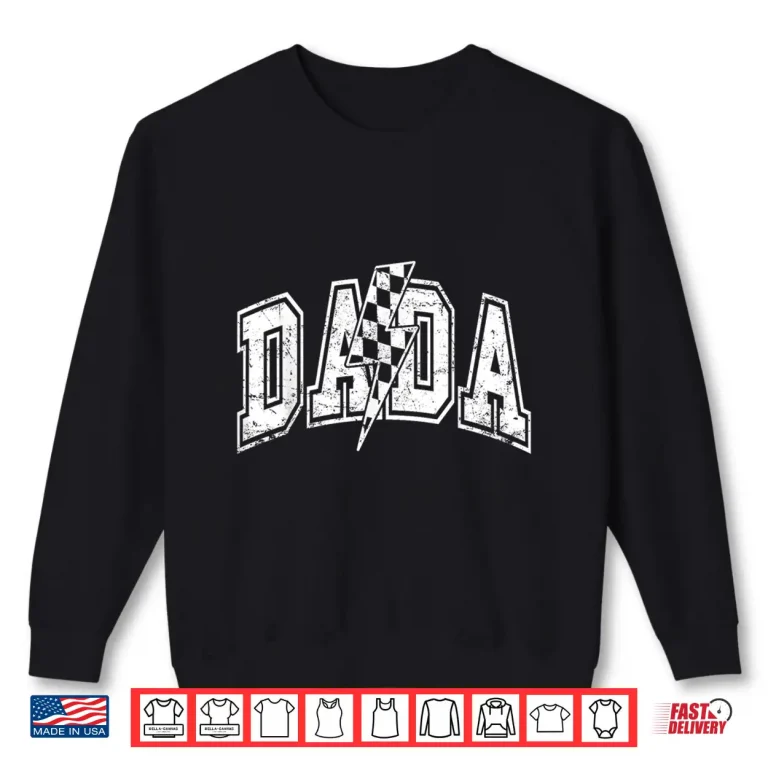 Sweatshirt Dada Lightning Bolt Checkered Varsity Dad Men Fathers Day Shirt