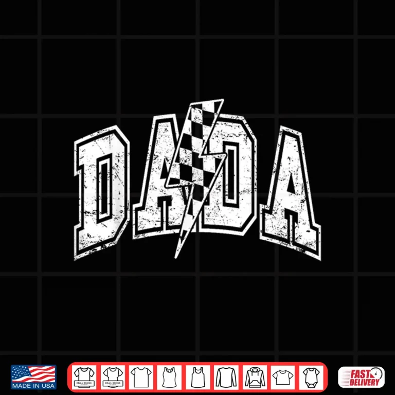 Design Dada Lightning Bolt Checkered Varsity Dad Men Fathers Day Shirt