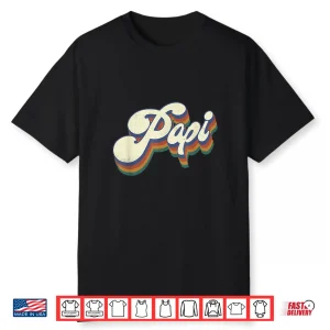 Mens Papi Gifts Retro Vintage Father’S Day Papi Shirt