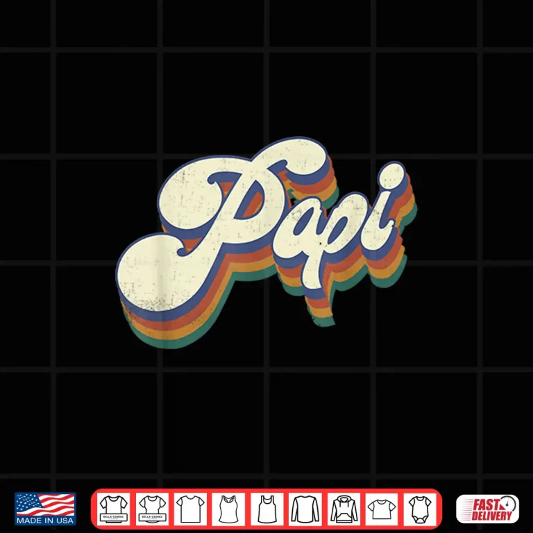 Design Mens Papi Gifts Retro Vintage Fathers Day Papi Shirt