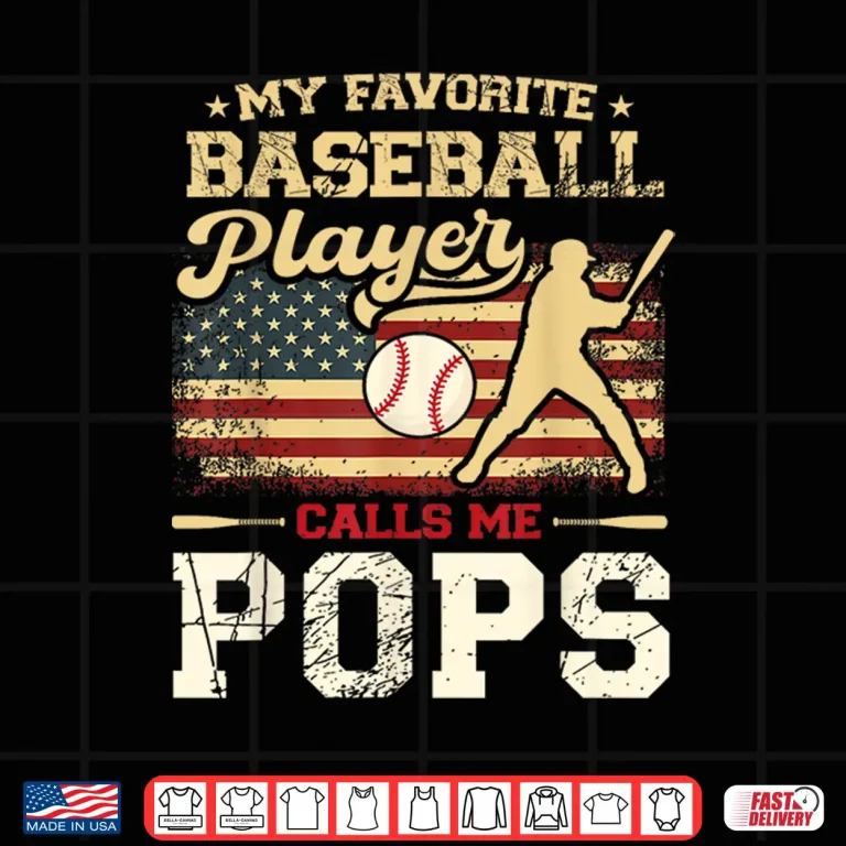 Design My Favorite Baseball Player Calls Me Pops US Flag Shirt