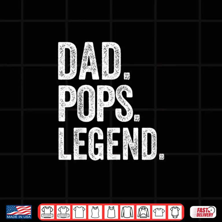 Design Dad Pops Legend Vintage Distressed Bold Pops Graphic Shirt