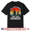 Mens Retro Full Time Grandpa Part Time Hooker Fathers Day Fishing Shirt
