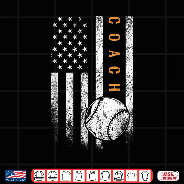 Design Baseball Coach American Flag Baseball Trainer Coaching Shirt