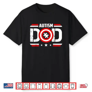 Captain Autism Dad Superhero Autistic Father’S Day Shirt