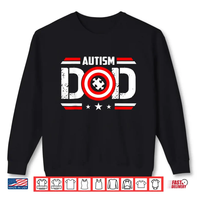 Sweatshirt Captain Autism Dad Superhero Autistic Fathers Day Shirt