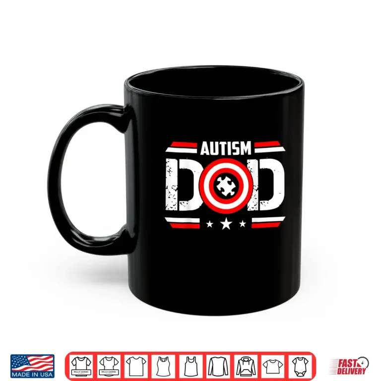 Mug Captain Autism Dad Superhero Autistic Fathers Day Shirt