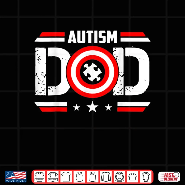 Design Captain Autism Dad Superhero Autistic Fathers Day Shirt
