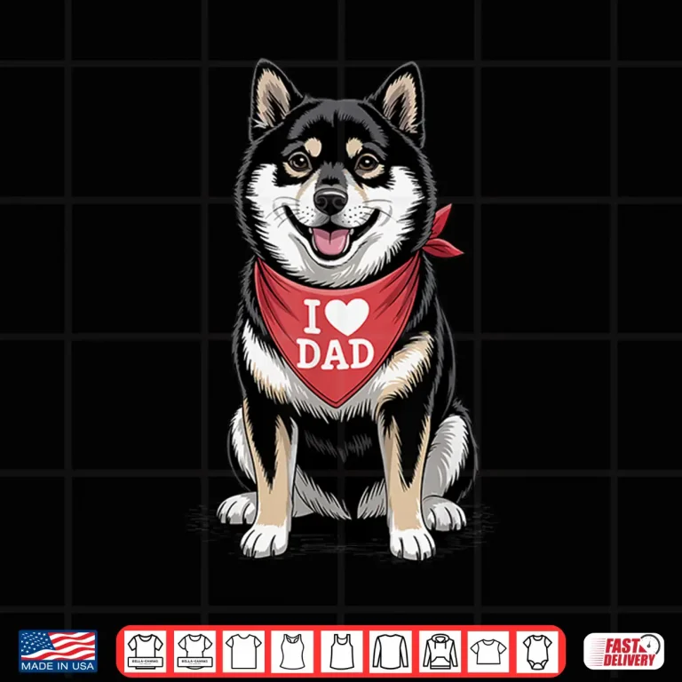 Design I Love Dad Shiba Inu Lover Dog Fathers Day Shirt