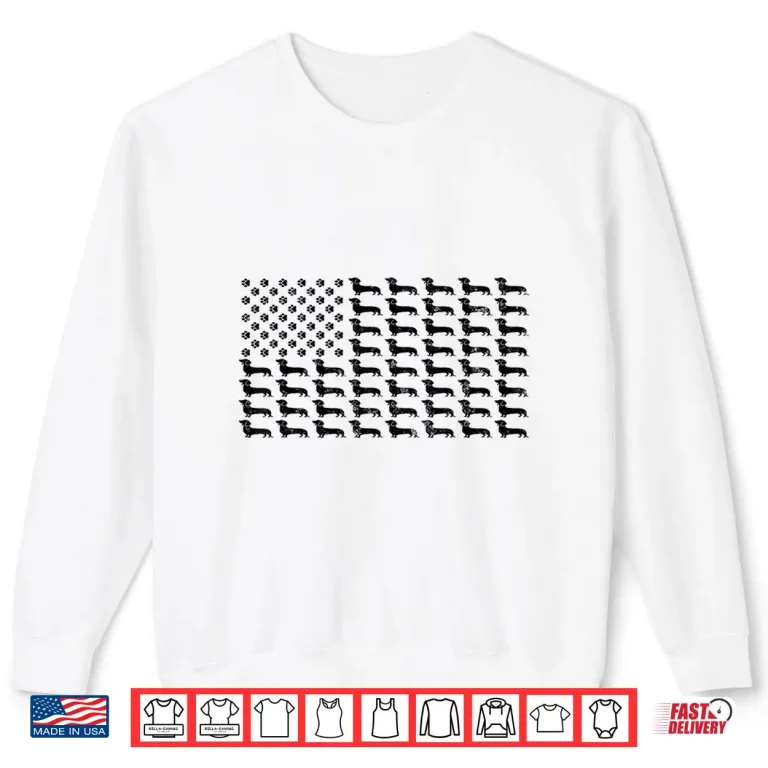 Sweatshirt American Flag Dachshund Dog Paw Lover Patriotic 4th of July Shirt for Women Men