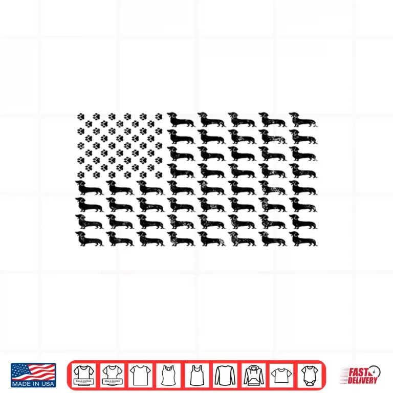 Design American Flag Dachshund Dog Paw Lover Patriotic 4th of July Shirt for Women Men