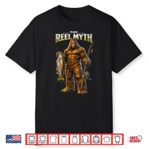 Funny Bigfoot Sasquatch Bass Fishing Outdoor Father’S Day Shirt