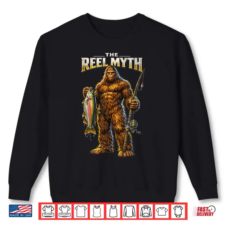 Sweatshirt Funny Bigfoot Sasquatch Bass Fishing Outdoor Fathers Day Shirt