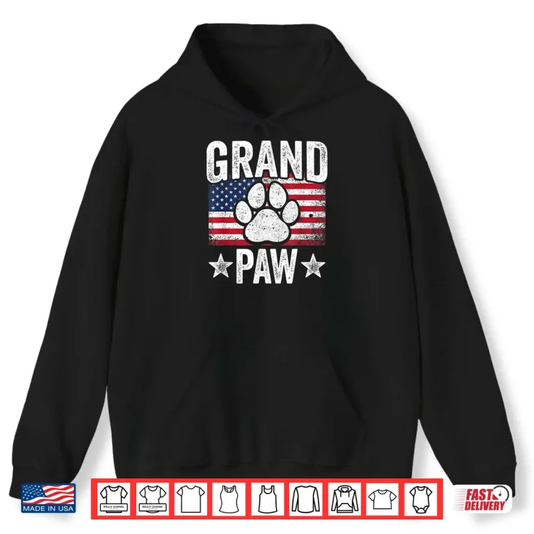 Hoodie Mens Grandpaw Dog Grandpa Fathers Day Family Grandkids Shirt