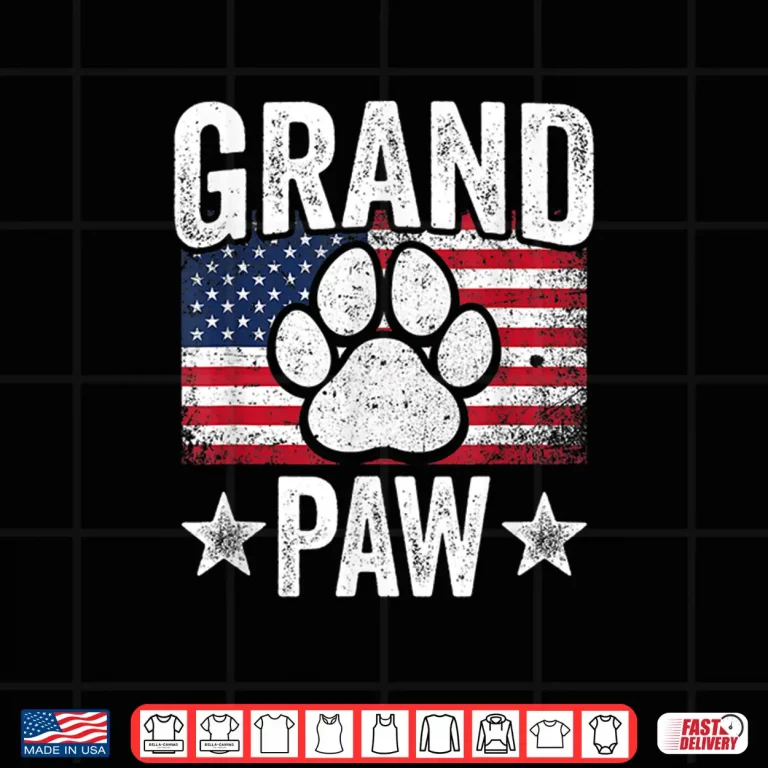 Design Mens Grandpaw Dog Grandpa Fathers Day Family Grandkids Shirt