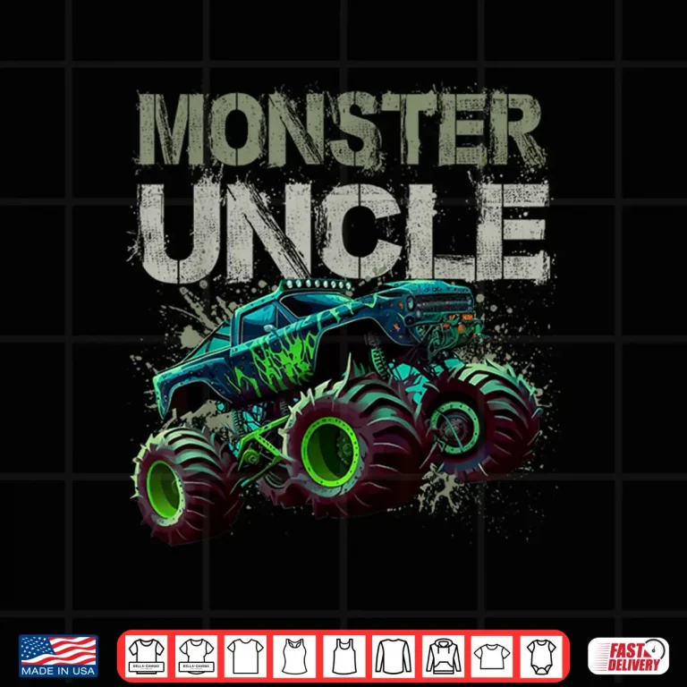 Design Monster Truck Uncle Family Matching Monster Truck Lovers Shirt