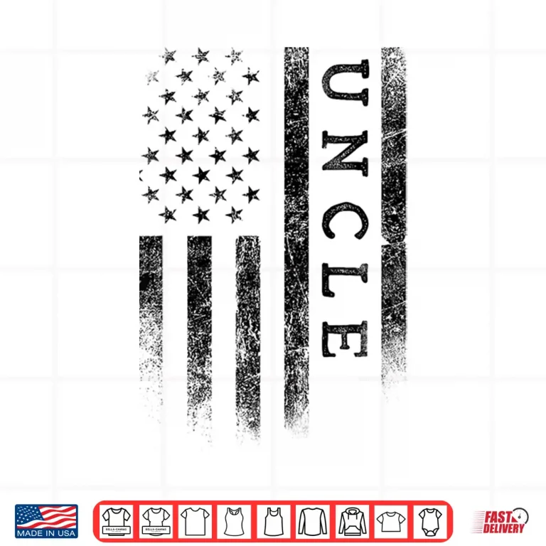 Design Uncle Patriotic American USA Flag Fathers Day Uncle Shirt