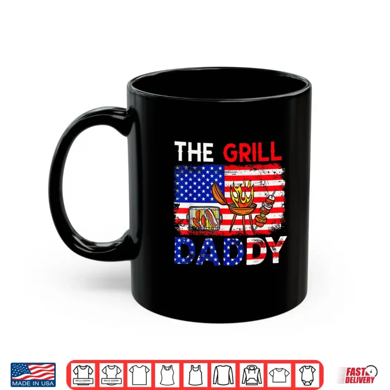 Mug Vintage American Flag The Grill Dad Costume BBQ Grilling Shirt