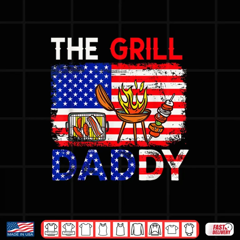 Design Vintage American Flag The Grill Dad Costume BBQ Grilling Shirt