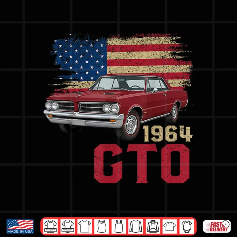 Design 64 1964 GTO American Flag Muscle Car Shirt
