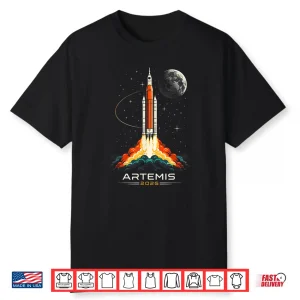 Artemis Ii Space Rocket Launch Mission To The Moon Artemis 2 Shirt
