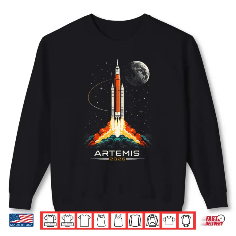 Sweatshirt Artemis II Space Rocket Launch Mission to The Moon Artemis 2 Shirt