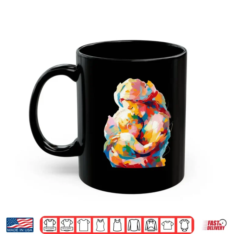 Mug My Whole Heart Colorful Mother and Baby Abstract Art Print Shirt