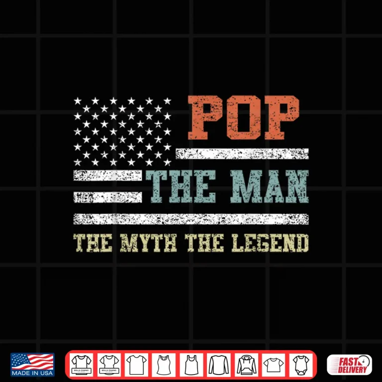 Design Pop The Man The Myth The Legend Us Flag Fathers Day Shirt