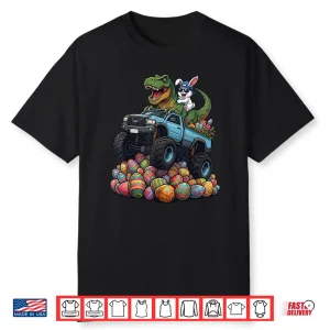 Easter Bunny Dinosaur Monster Truck Boys Kids Shirt