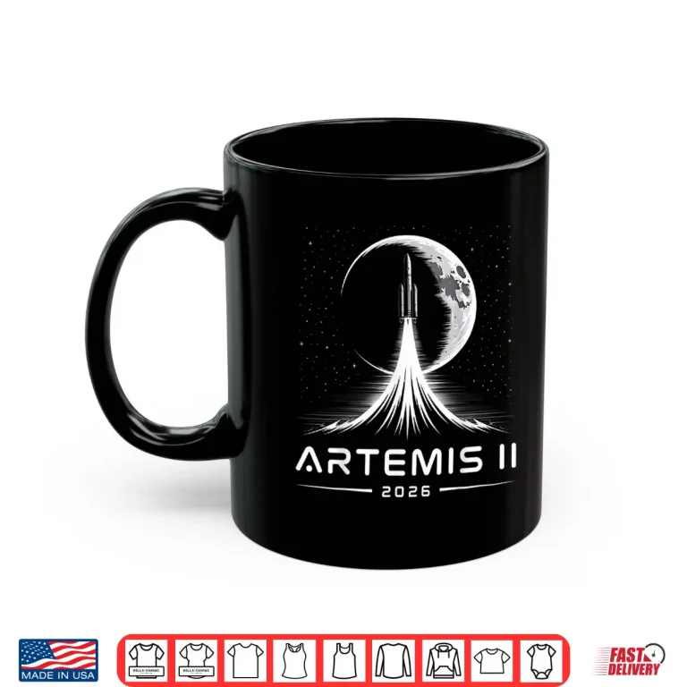 Mug Artemis Two Launch To The Moon Space Mission Shirt 1