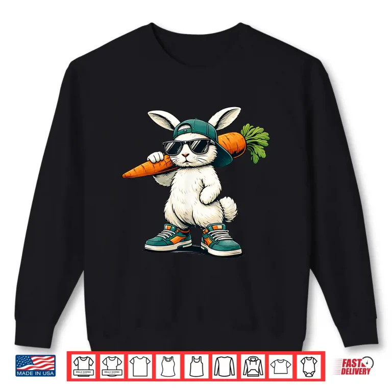 Sweatshirt Funny Easter Bunny With Carrot Rabbit Easter Shirt 1