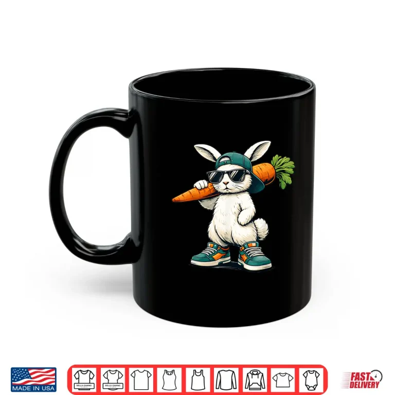 Mug Funny Easter Bunny With Carrot Rabbit Easter Shirt 1