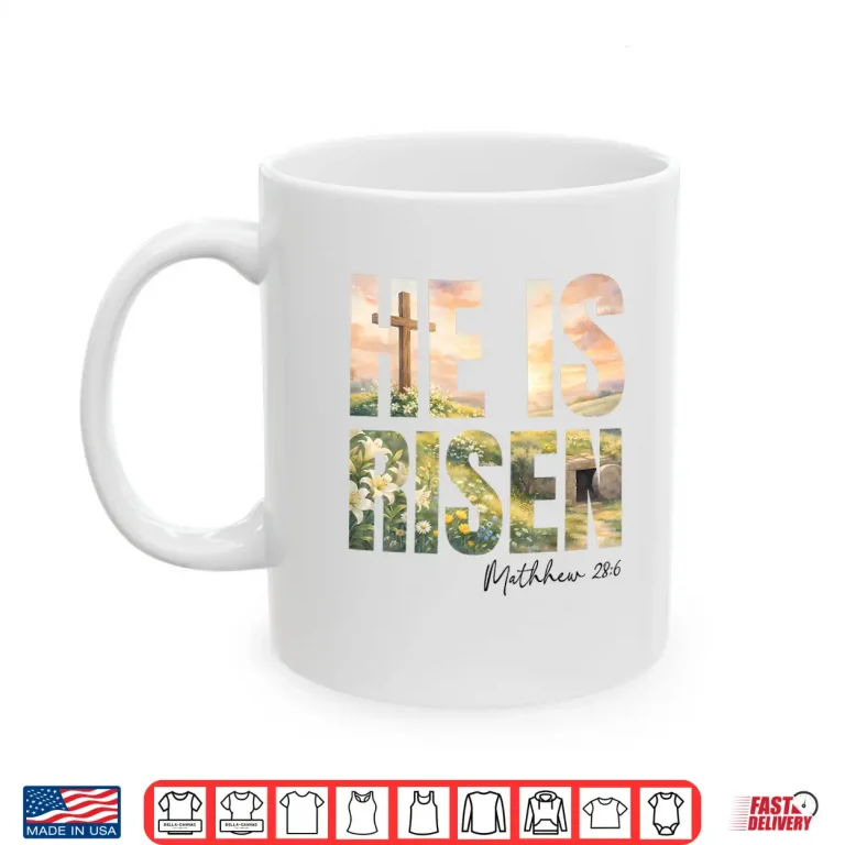 Mug He Is Risen Boho Easter Christian Jesus Shirt
