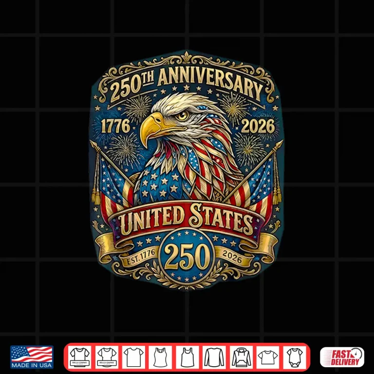 Design 250 Anniversary American 1776 2026 USA Flag 250th 4th July Shirt