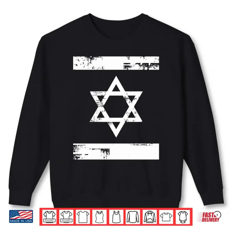 Sweatshirt Cool Star Of David Long Sleeve White Yom Haatzamaut Gift