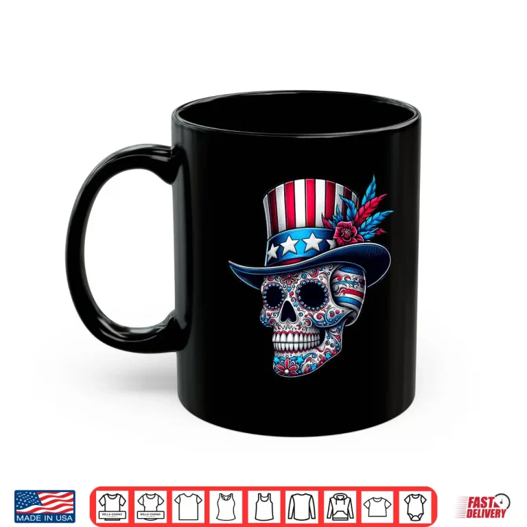 Mug Independence Day Usa Patriot Skull 4th Of July Sugar Skull Shirt