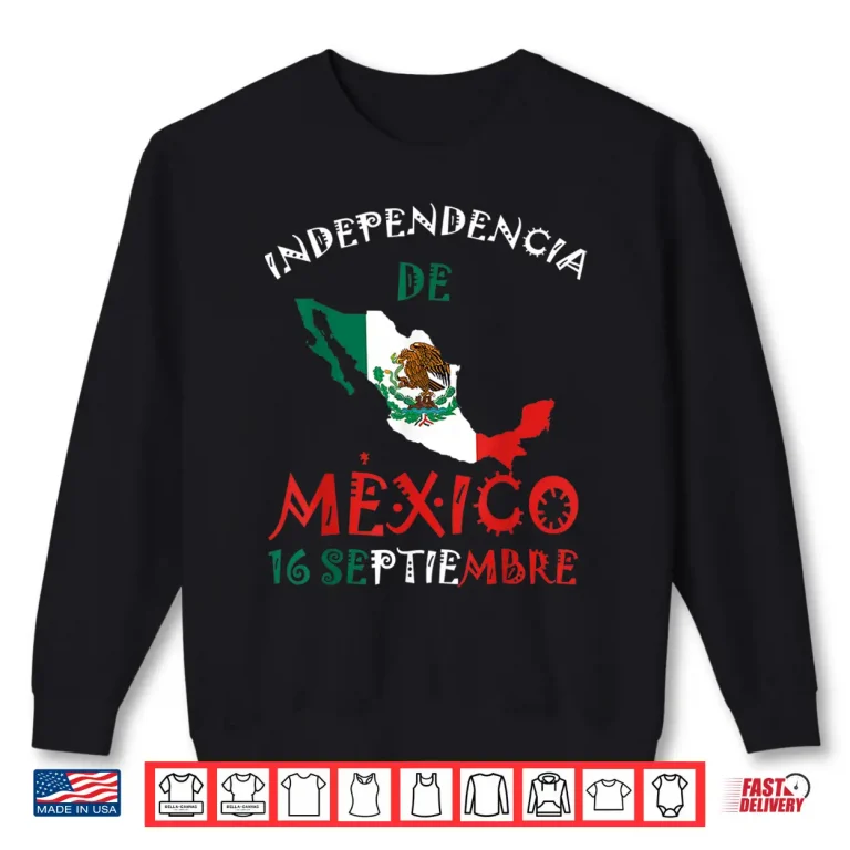 Sweatshirt Mexican flag 16th September Mexico Independence Day Shirt