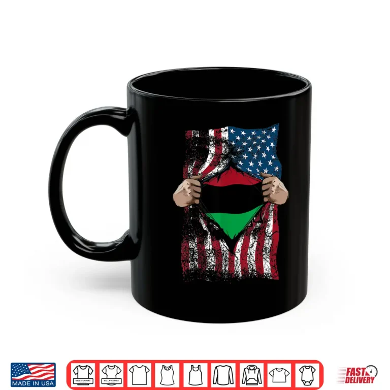 Mug Pan African Unia Flag Shirt Loyal Afro Americans USA Gift